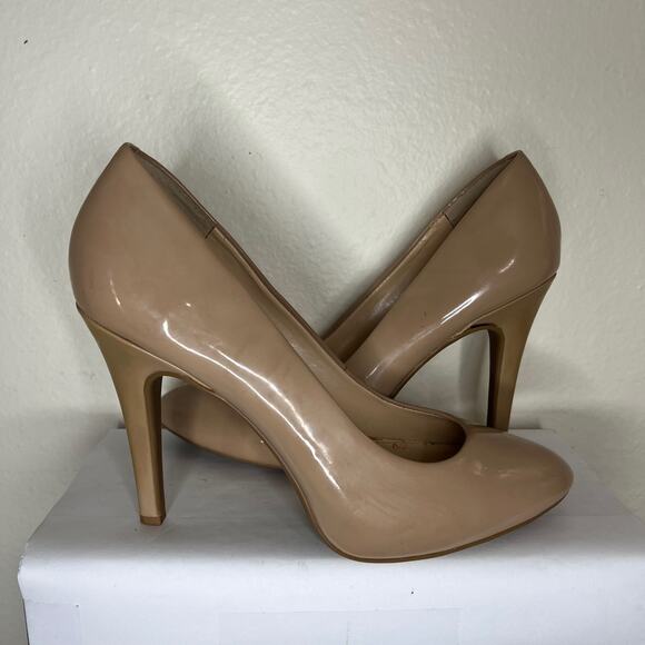 Jessica Simpson 8M Malia Nude Patent Oval Toe Pump Heels Stiletto Shoes - Picture 8 of 8